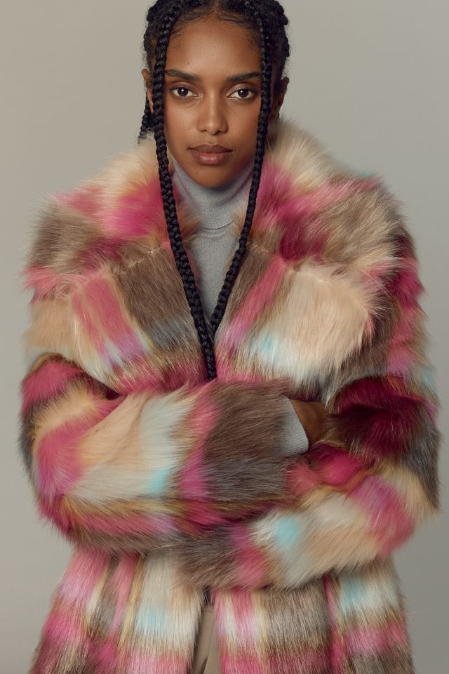 NVLT Plaid Faux-Fur Luxious Coat #1