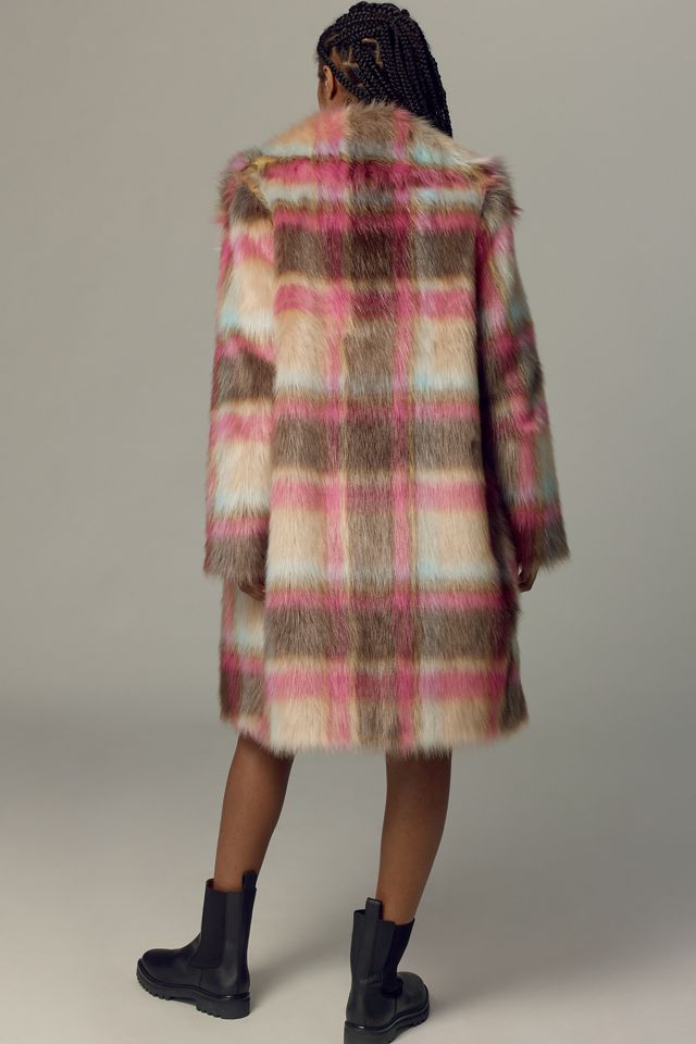 NVLT Plaid Faux-Fur Luxious Coat #2