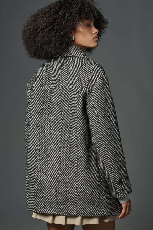 NVLT Chevron Double-Breasted Coat #3