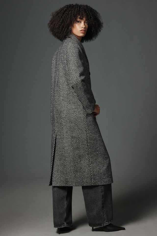 NVLT Chevron Long Double-Breasted Coat #1