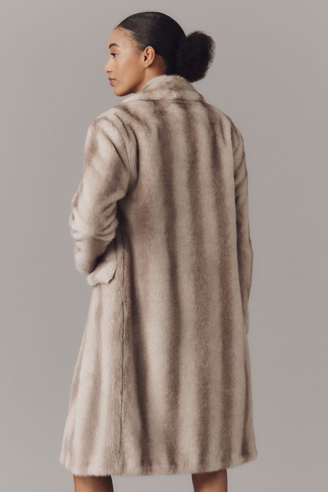 NVLT Mink Faux Fur Double-Breasted Coat #2