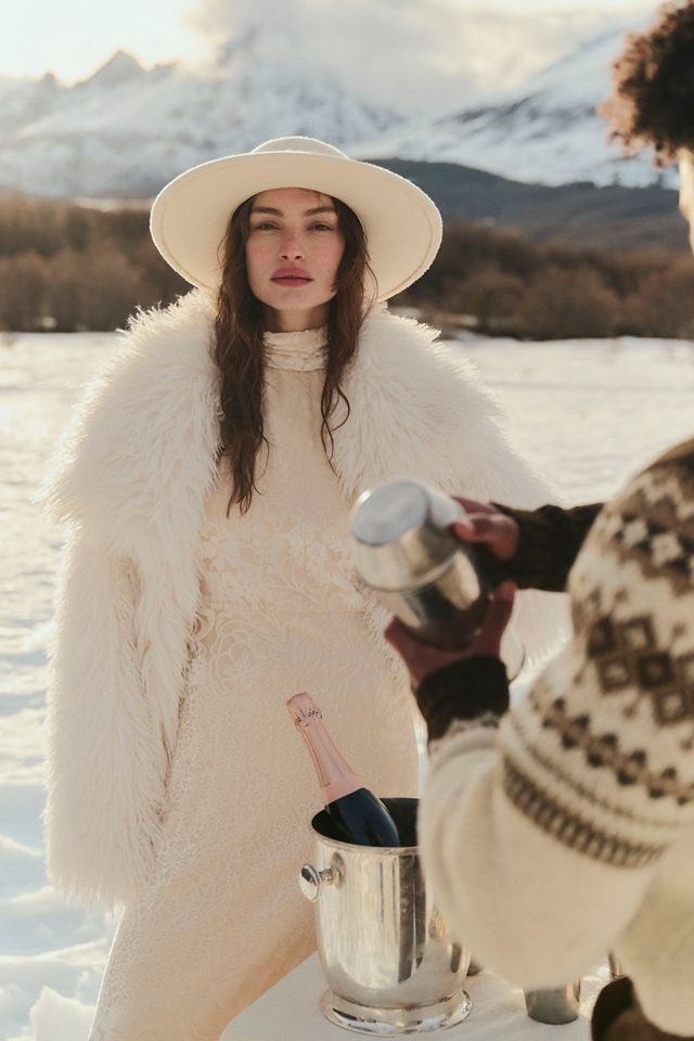 NVLT Crop Fringe Faux-Fur Coat #1