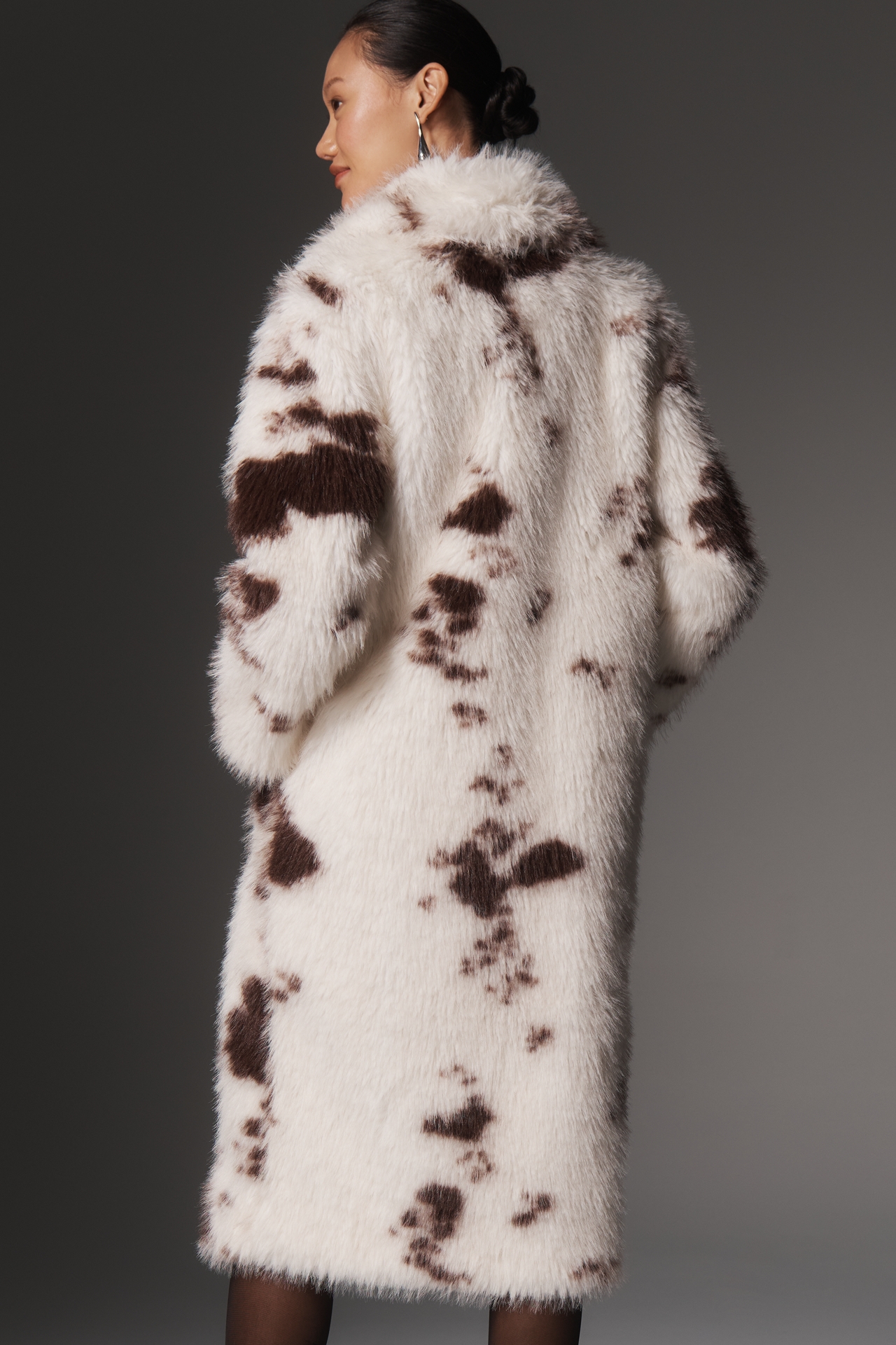 NVLT Faux-Fur Cow Print Coat