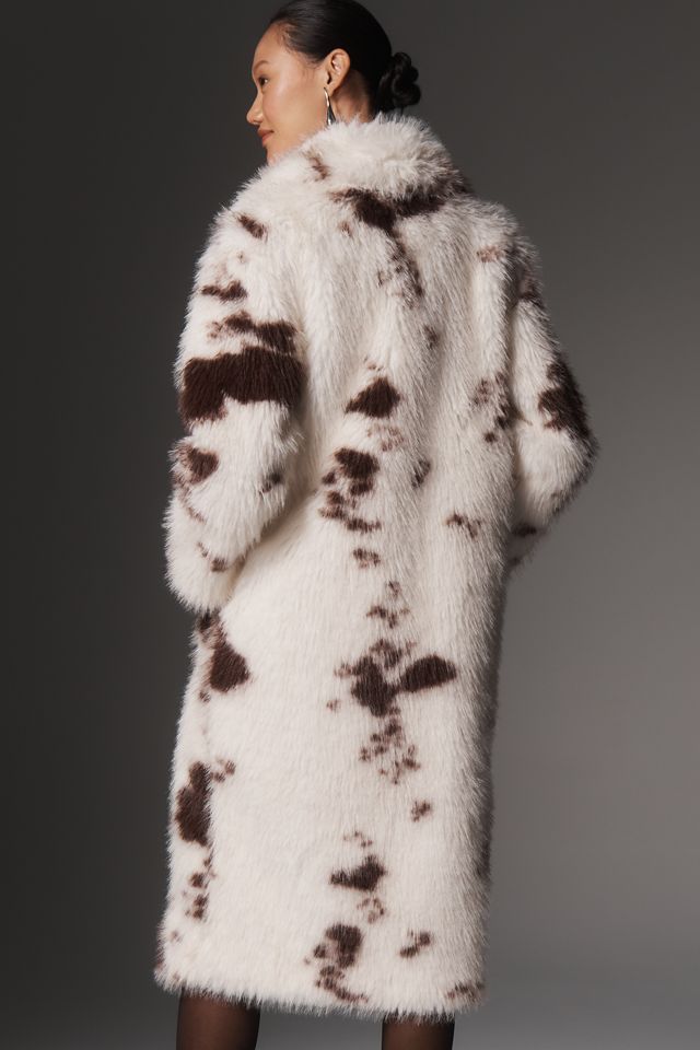 NVLT Faux-Fur Cow Print Coat #1