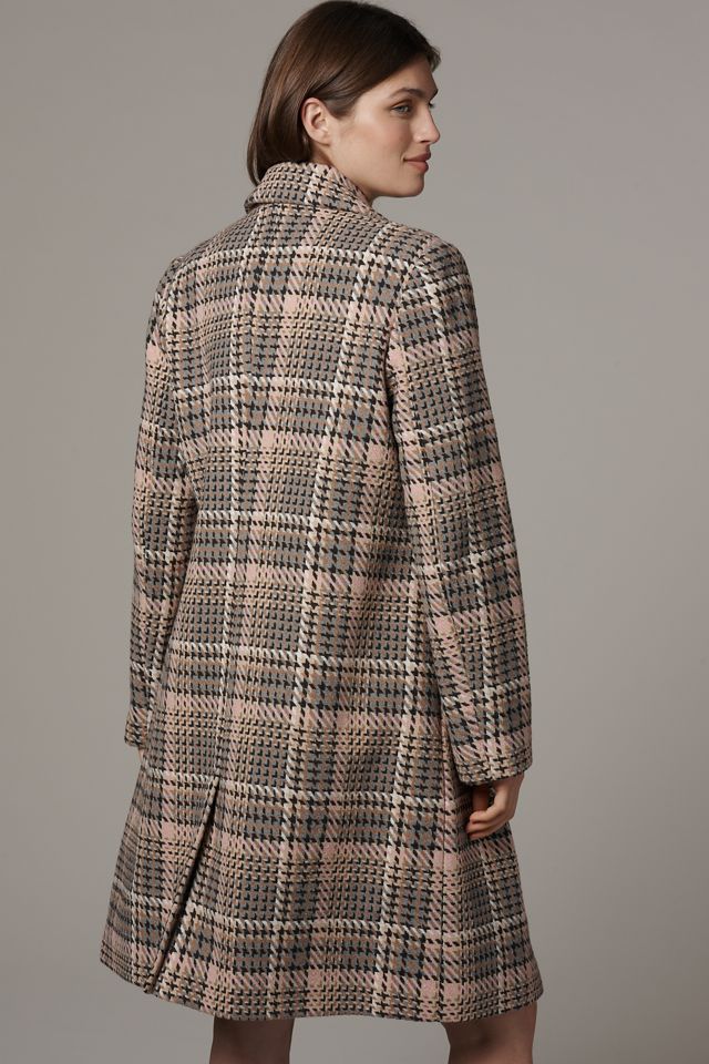 Ellen Tracy Plaid Tweed Double-Breasted Coat #2