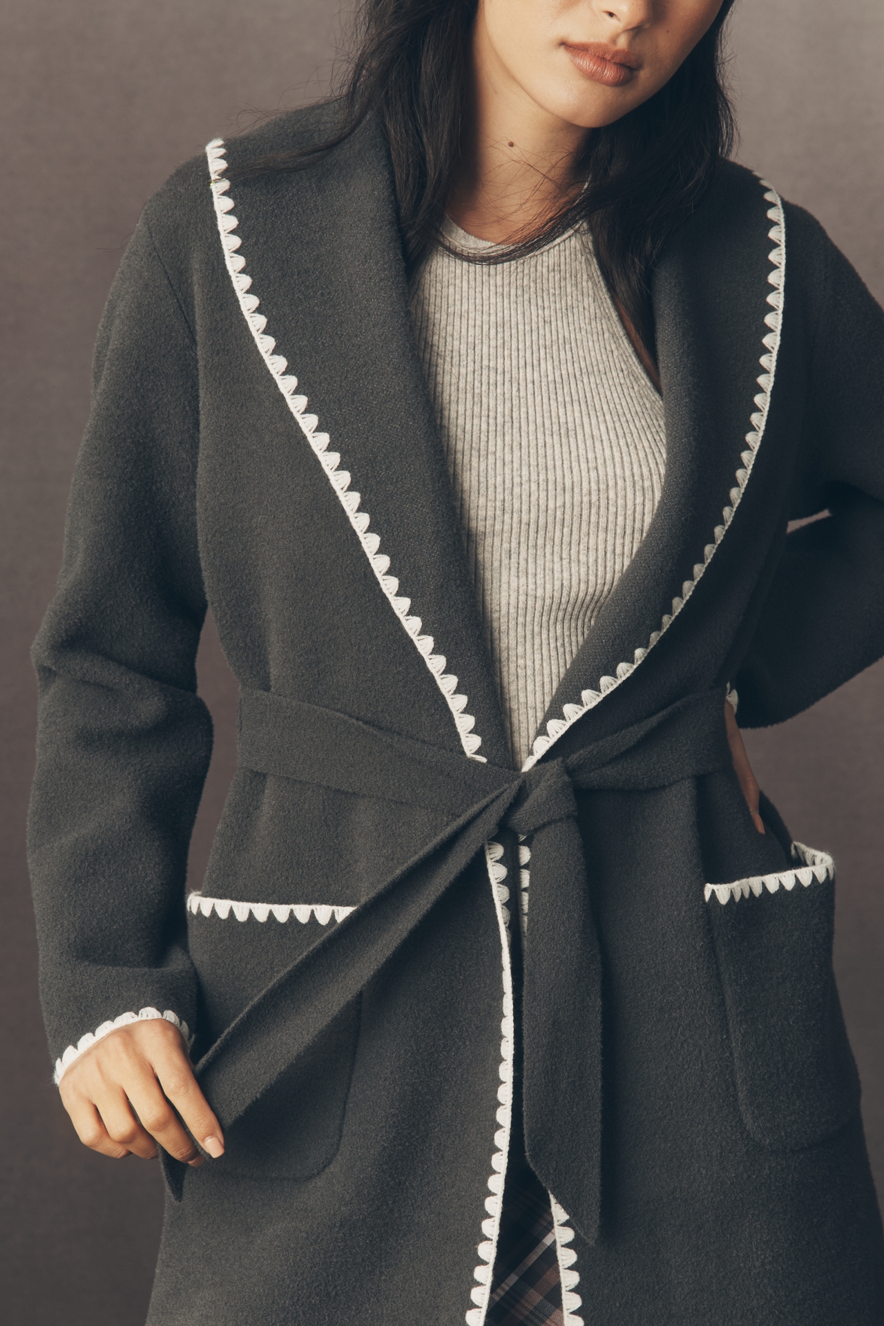 NVLT Whipstitch Wrap Coat