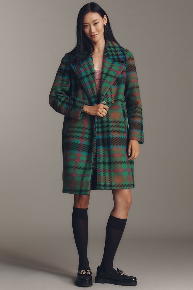 NVLT Plaid Wool Blend Mid-Length Coat #3
