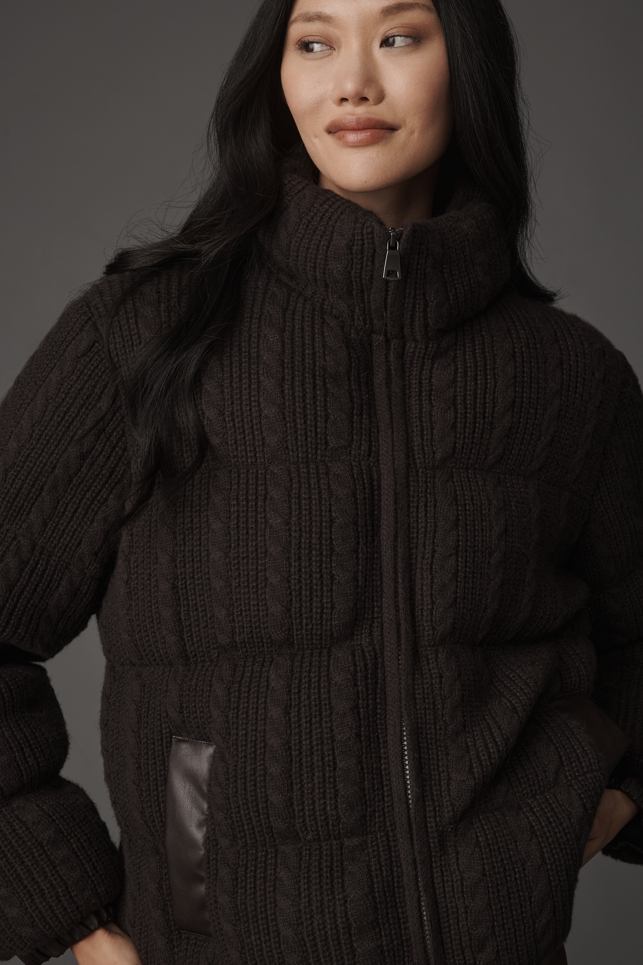 NVLT Sweater Knit Puffer Jacket