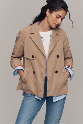 Hunter Tina Striped Double-Breasted Trench Coat