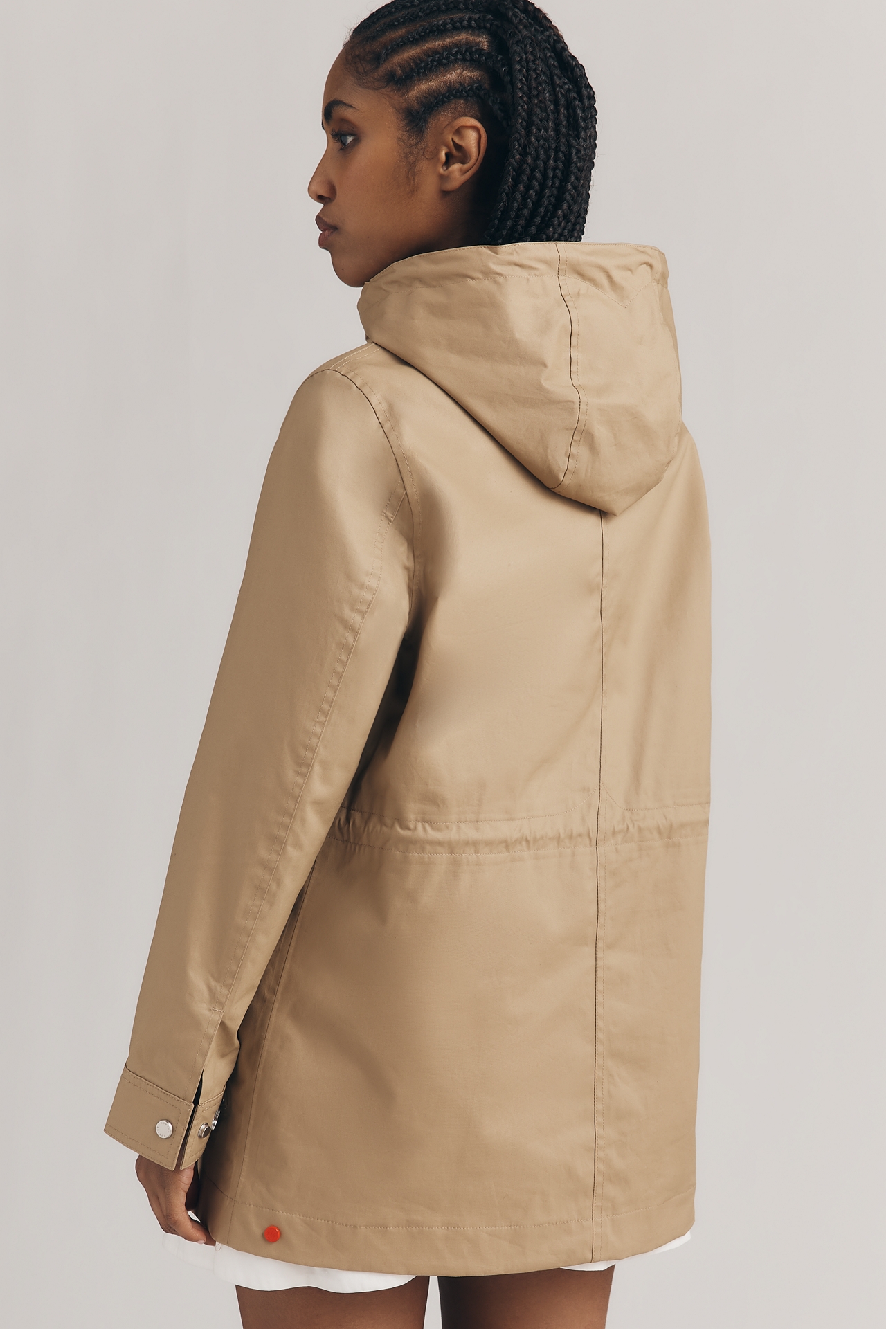Hunter Adela Cinched-Waist Hooded Rain Coat