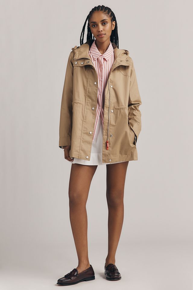 Hunter Adela Cinched-Waist Hooded Rain Coat | Anthropologie