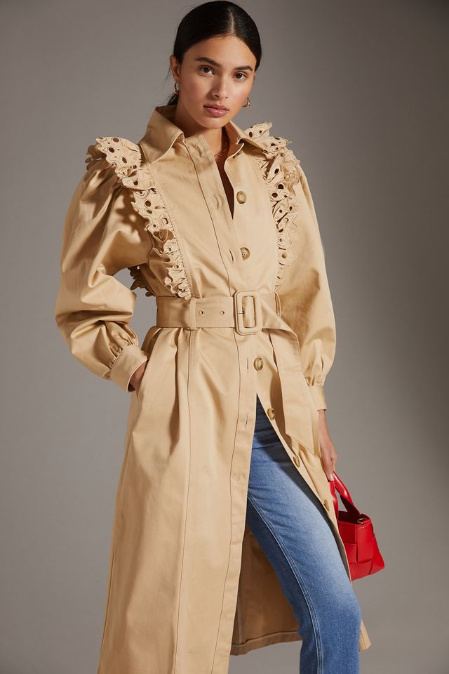 Magali Pascal Tilia Ruffle Eyelet Trench Coat #1