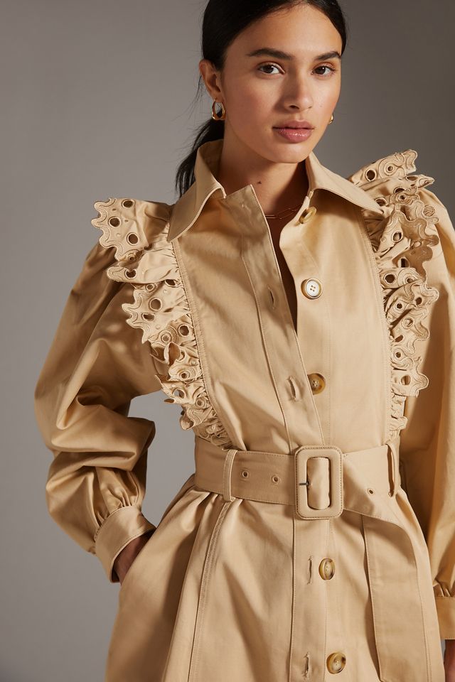 Magali Pascal Tilia Ruffle Eyelet Trench Coat #3
