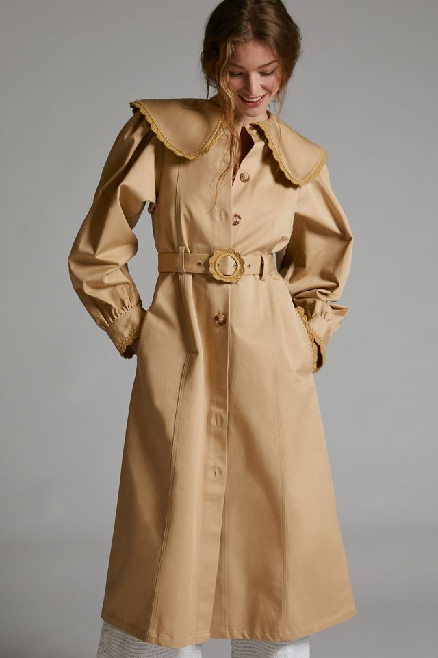 Magali Pascal Gracia Scalloped Collared Trench Coat #1