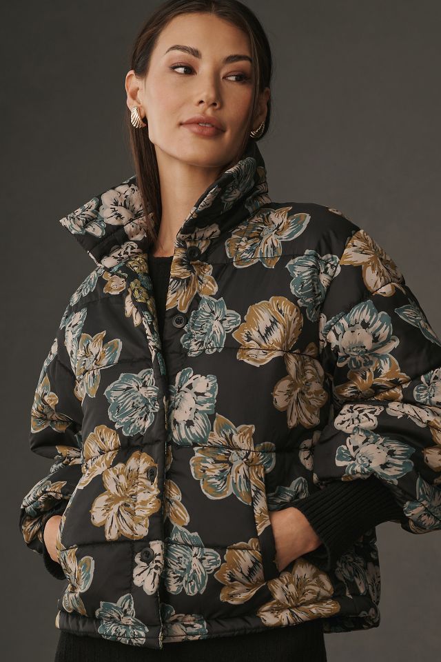 Floral puffer hot sale coat anthropologie