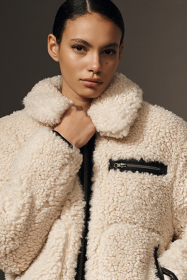 Save The Duck Hester Sherpa Fleece Jacket In Metallic