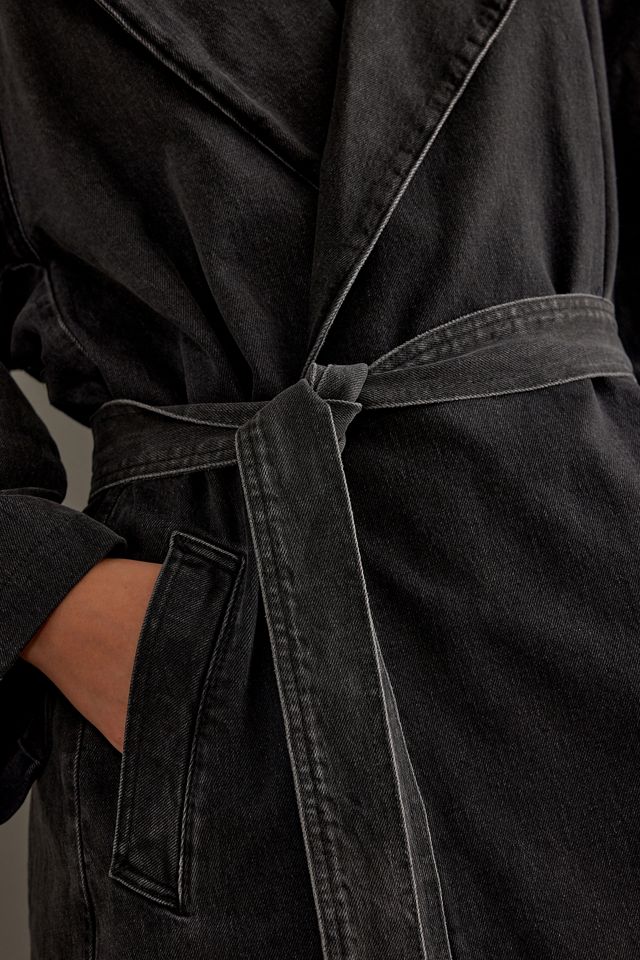 Good American Uniform Tie-Up Denim Trench Coat #5