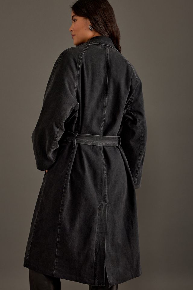 Good American Uniform Tie-Up Denim Trench Coat #3