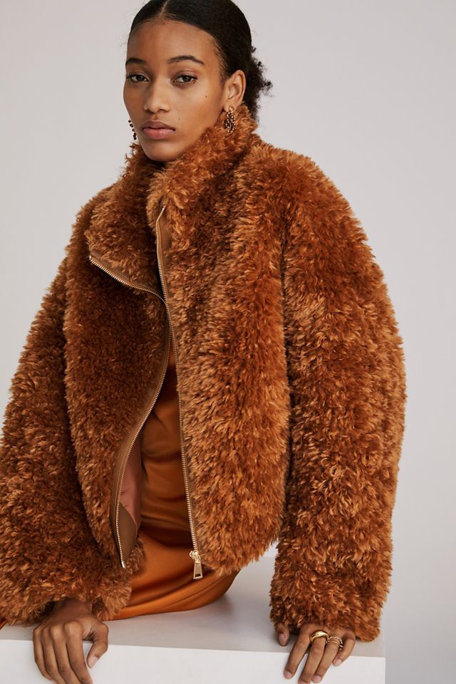 Maeve Teddy Zip-Up Coat | Anthropologie