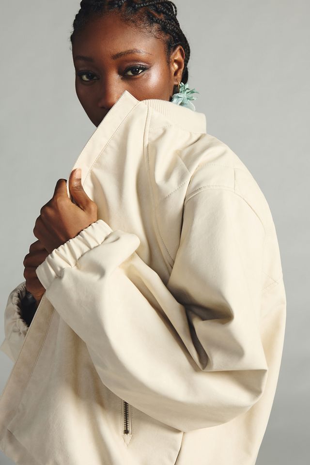 Pilcro Faux Leather Bomber Jacket | Anthropologie