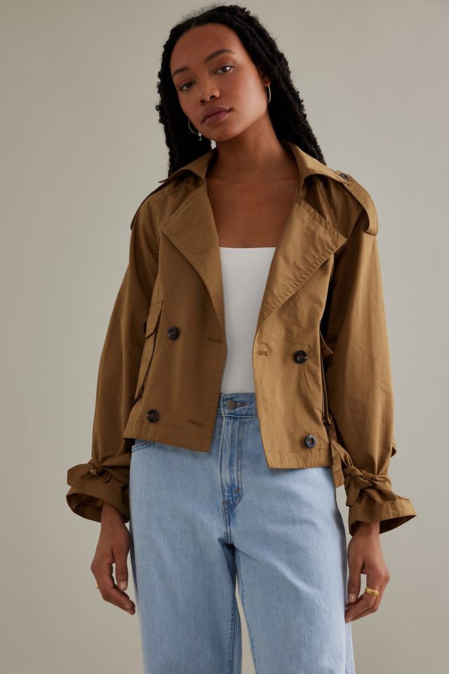 By Anthropologie Cropped Trench Jacket #6