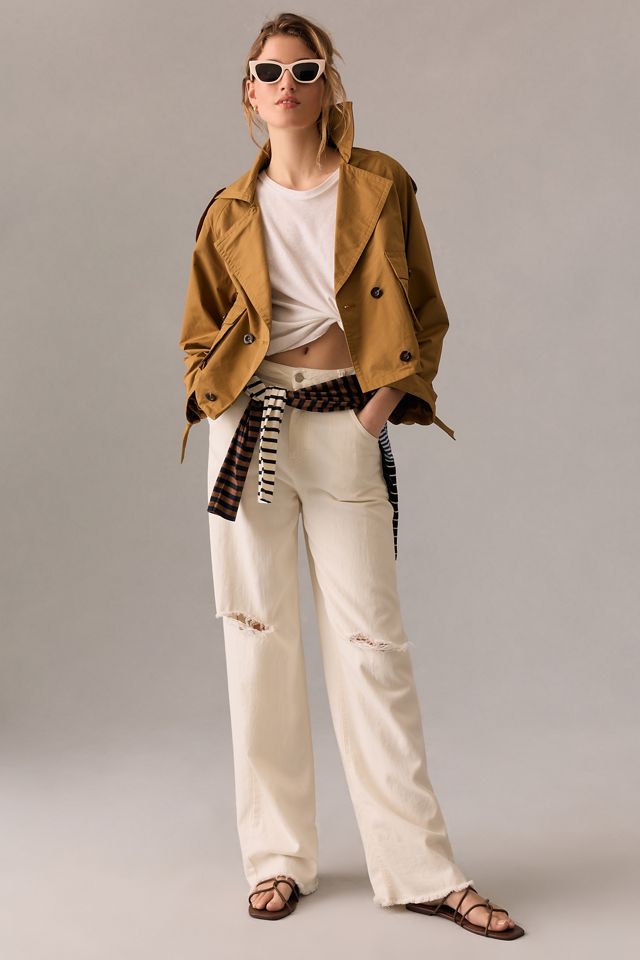 By Anthropologie Cropped Trench Jacket #4