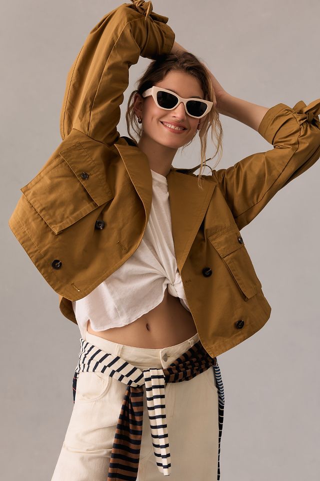 By Anthropologie Cropped Trench Jacket