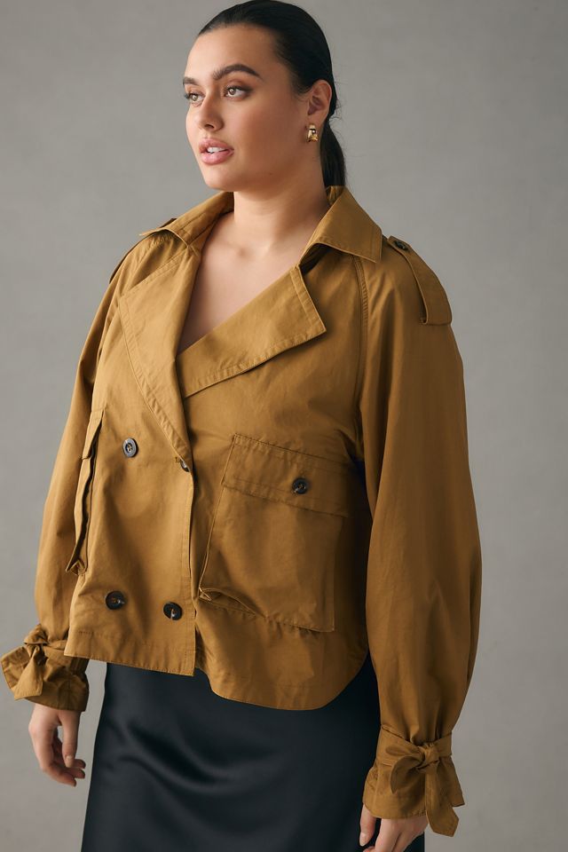 By Anthropologie Cropped Trench Jacket #13