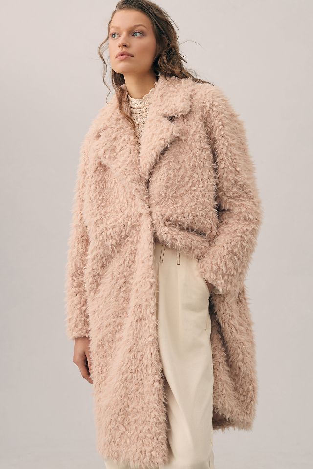 By Anthropologie Faux Fur Duster Jacket