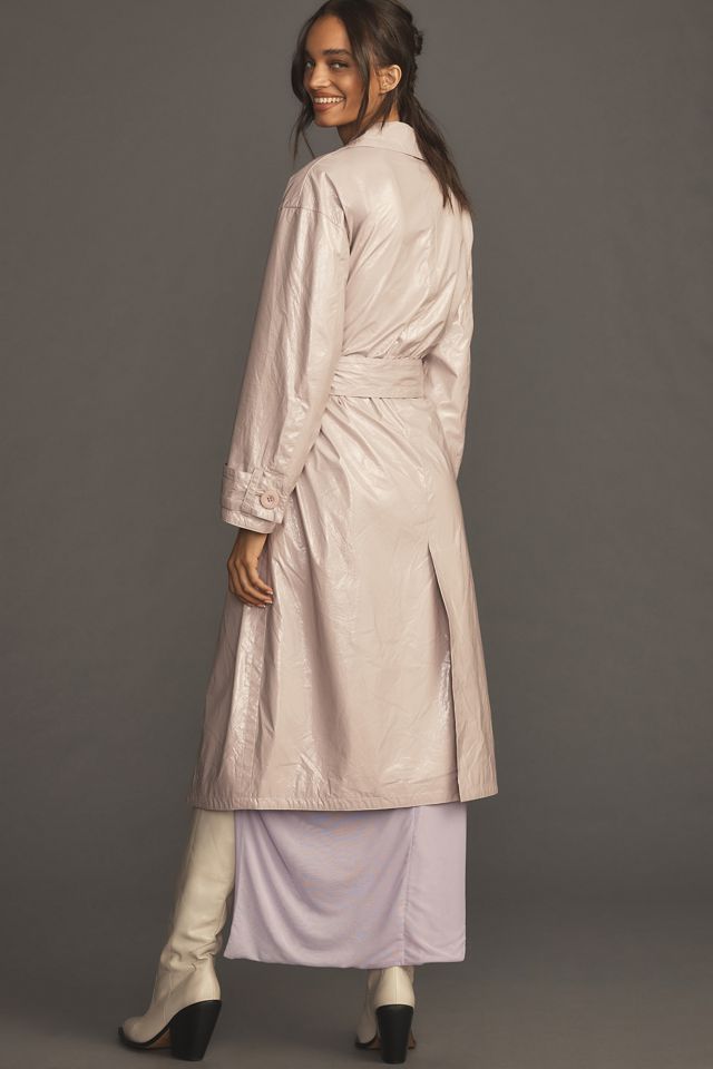 Maeve Patent Faux Leather Trench Coat #3