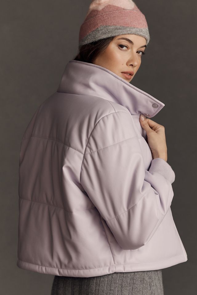 By Anthropologie Faux Leather Puffer Jacket #1