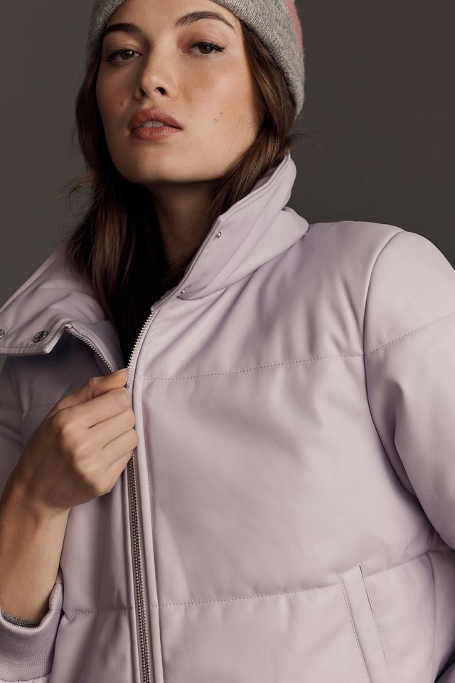 By Anthropologie Faux Leather Puffer Jacket #2