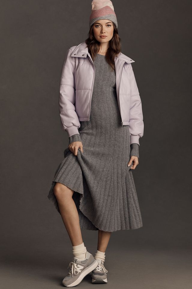 By Anthropologie Faux Leather Puffer Jacket #3