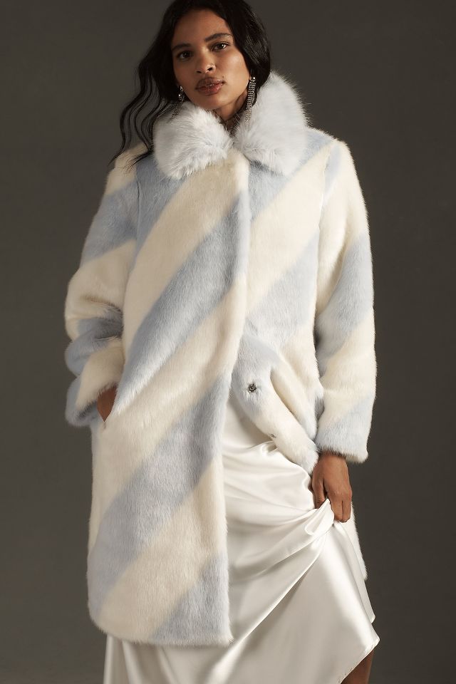 Anthropologie Women's Faux Fur Duster Jacket