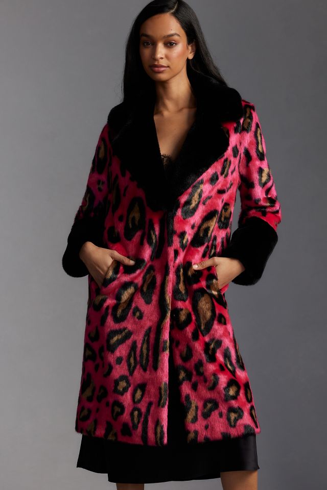 Pink leopard outlet coat