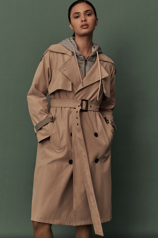 Anthropologie piped trench coat sale