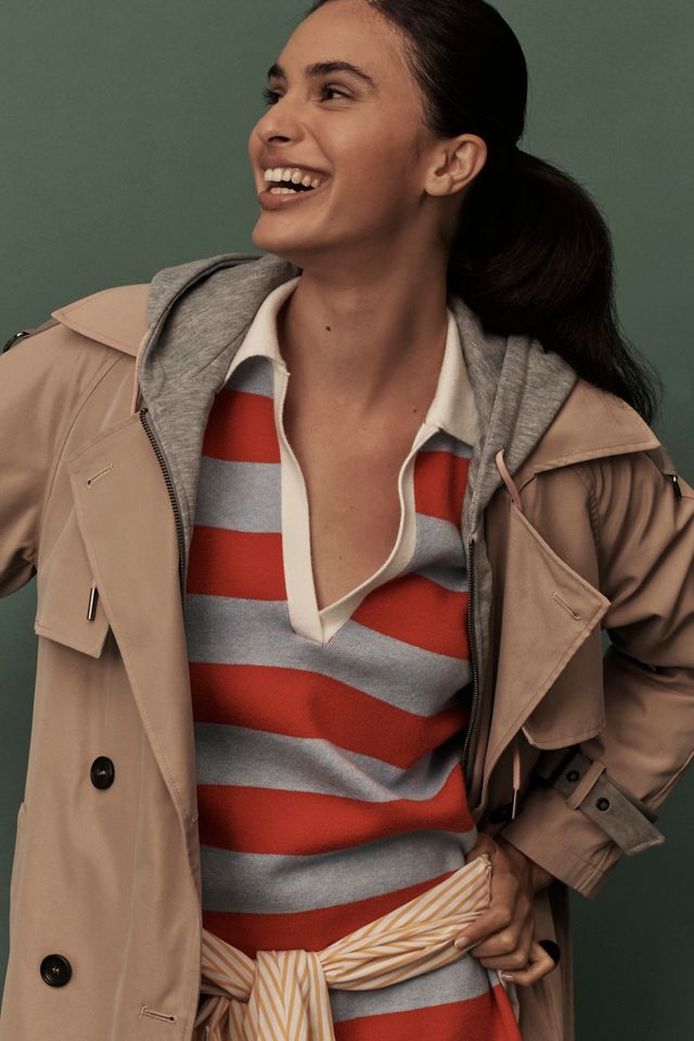 Pilcro Hooded Dickie Belted Trench Coat #2