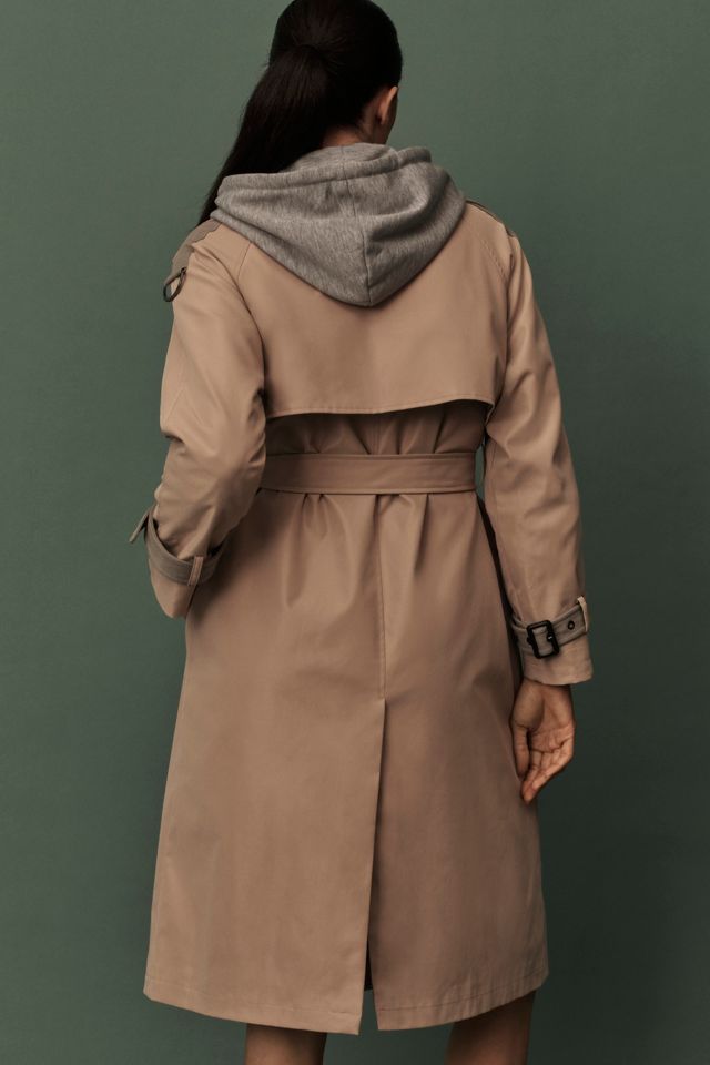 Pilcro Hooded Dickie Belted Trench Coat #3