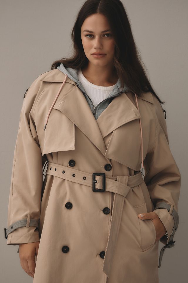 Anthropologie piped trench coat shop