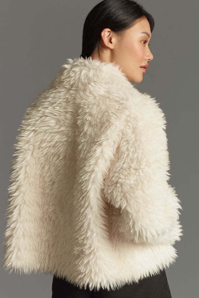 New Anthropologie Sherpa Swan store Coat FRNCH