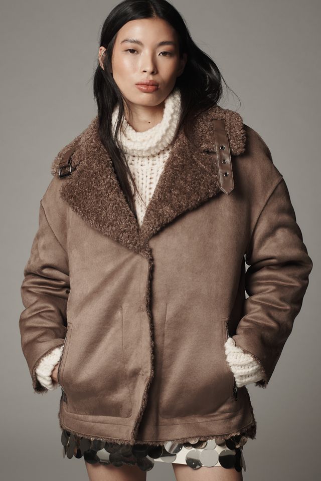 Pilcro Reversible Faux-Shearling Coat #3