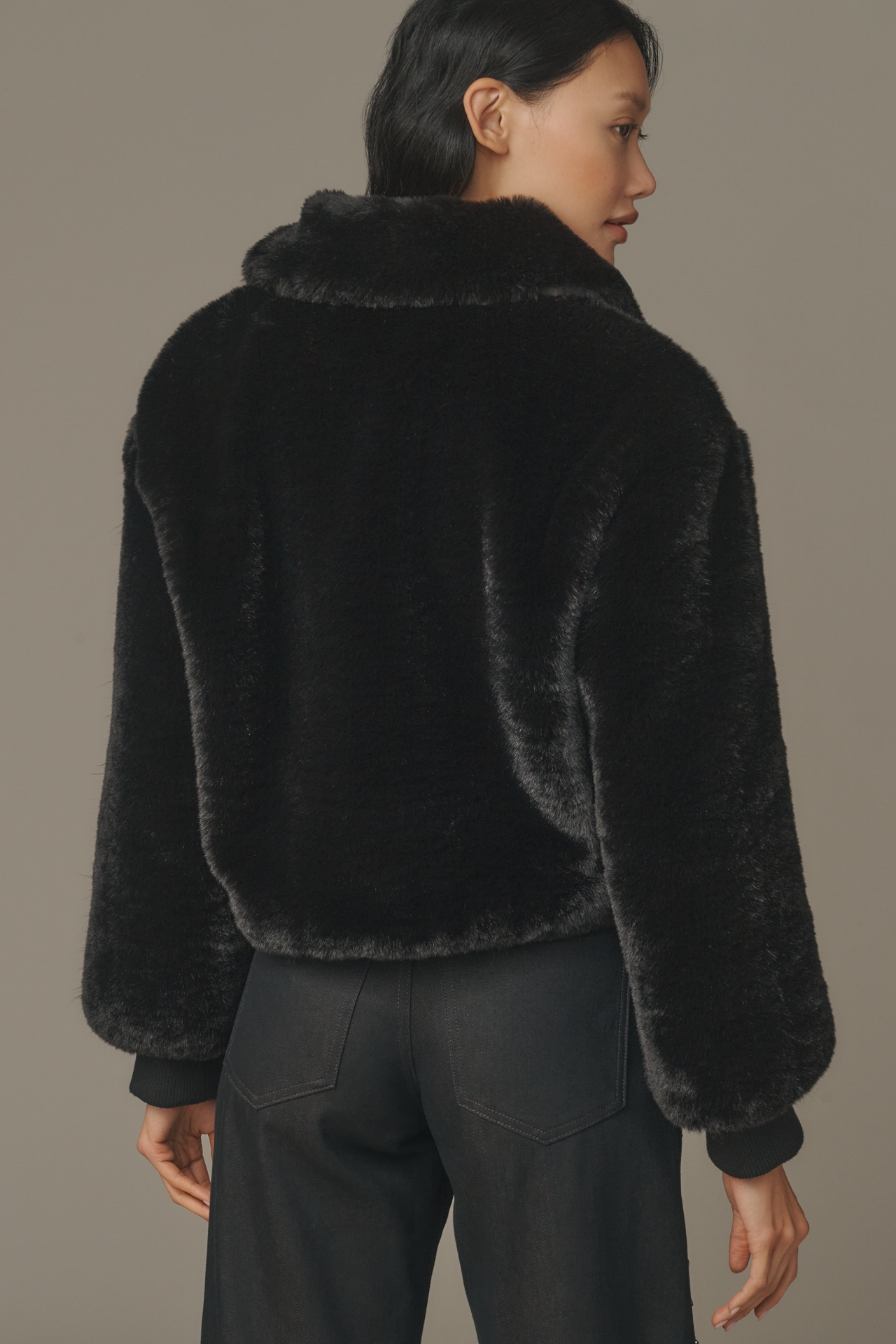 Maeve Crop Faux-Fur Coat