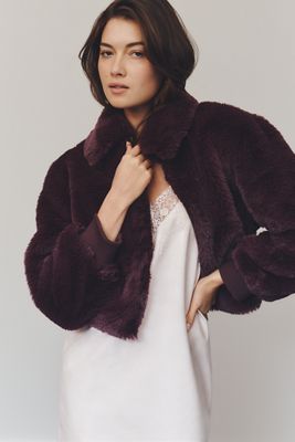 Maeve Crop Faux Fur Coat