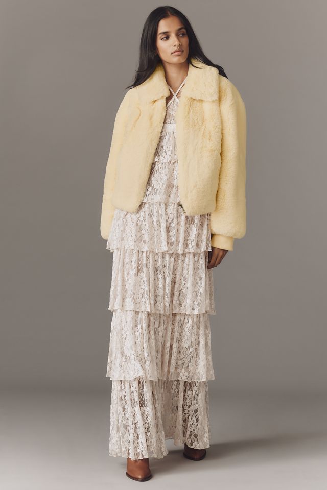 Maeve Crop Faux Fur Coat #2