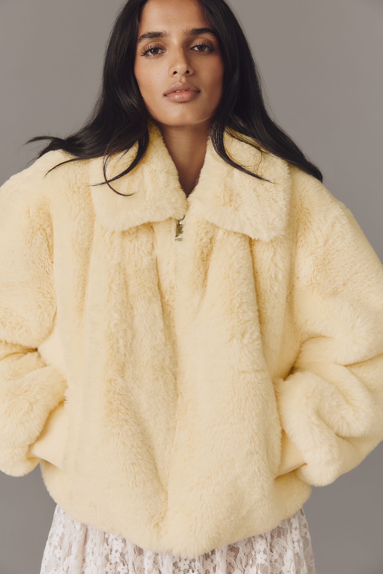 Rae Faux Fur Crop Jacket by Maeve