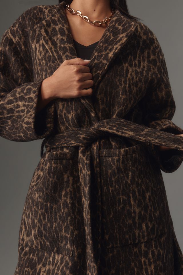By Anthropologie Long Printed Tie-Front Coat #2