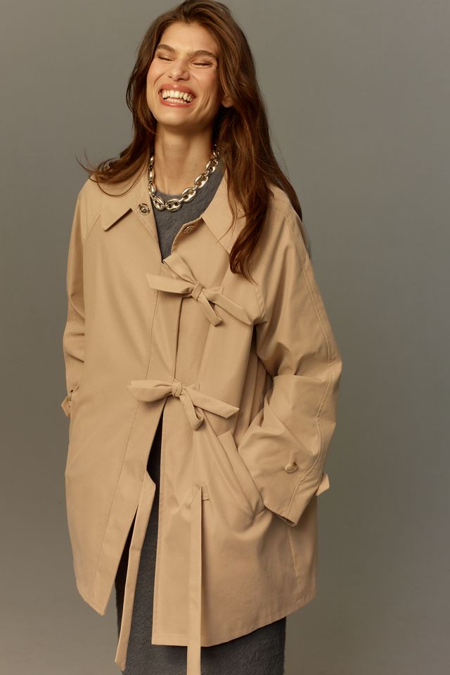 Maeve Bow Toggle Trench Coat #5