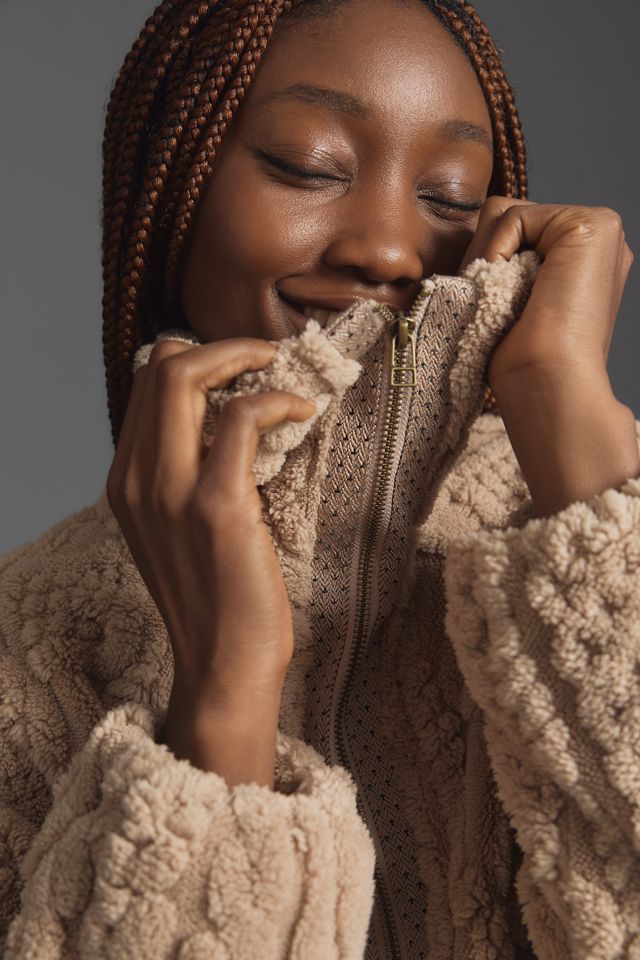 Haブーケ Pilcro Textured Faux Fur Jacket | Anthropologie