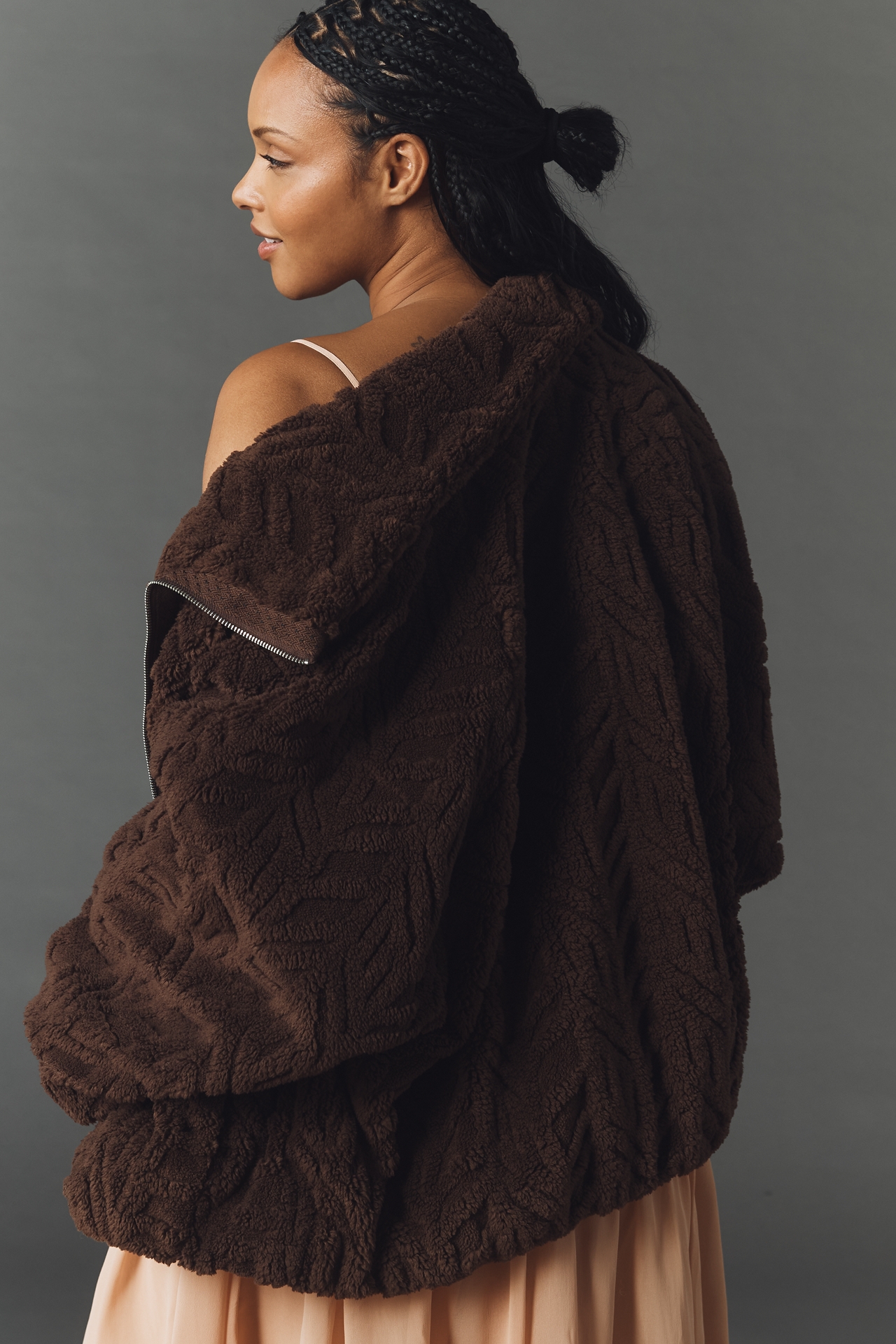 Pilcro Textured Faux Fur Jacket