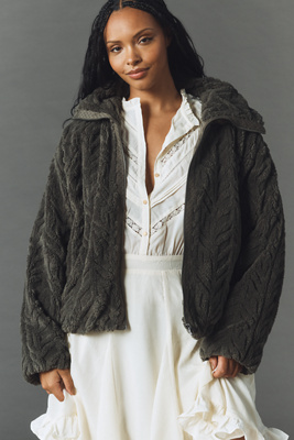 Pilcro Textured Faux-Fur Jacket